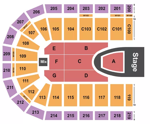 FOR KING AND COUNTRY Seating Map Seating Chart