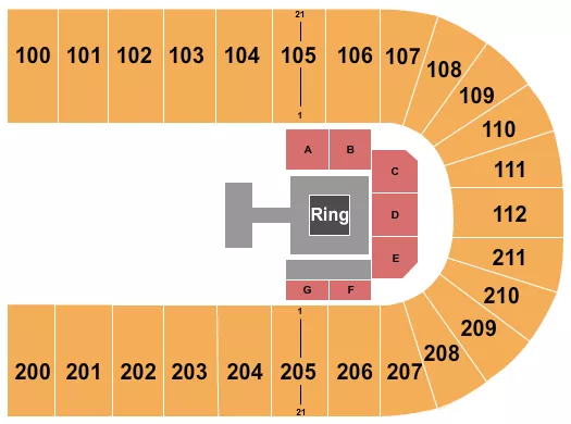 MISFITS BOXING Seating Map Seating Chart