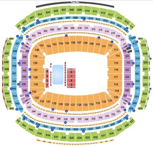 RINGLING BROS Seating Map Seating Chart