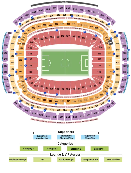 SOCCER RW WORLD CUP Seating Map Seating Chart