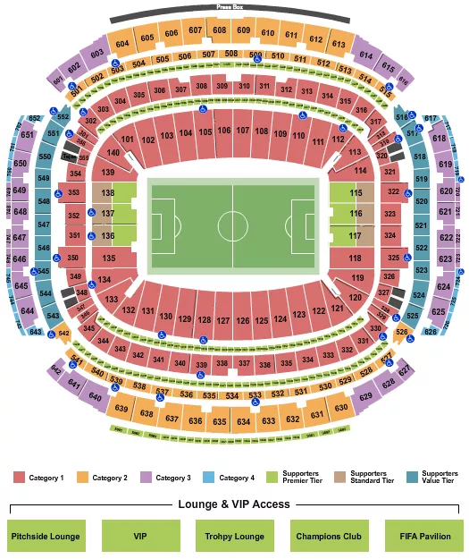 SOCCER WC CATEGORY 2 Seating Map Seating Chart