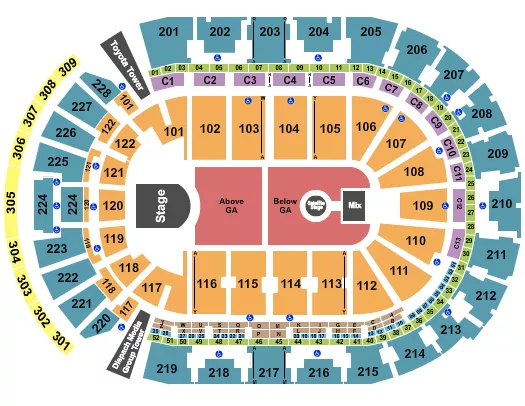 PHOEBE BRIDGERS Seating Map Seating Chart