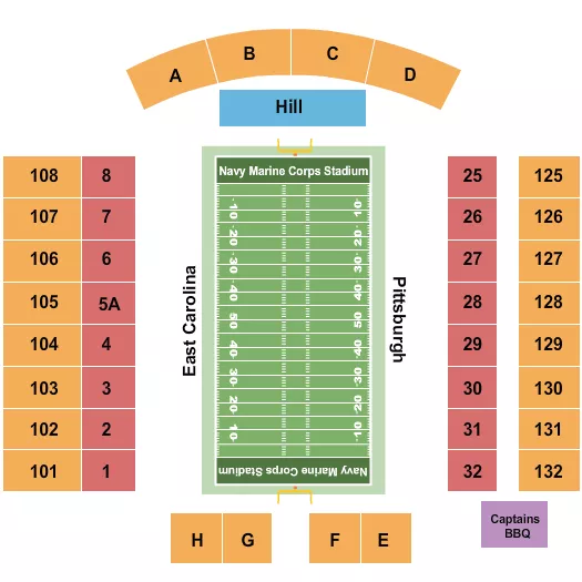 MILITARY BOWL Seating Map Seating Chart