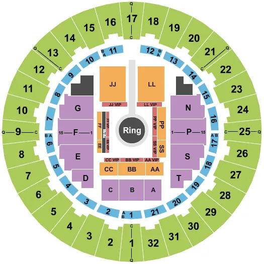NEAL S BLAISDELL CENTER ARENA BELLATOR MMA Seating Map Seating Chart