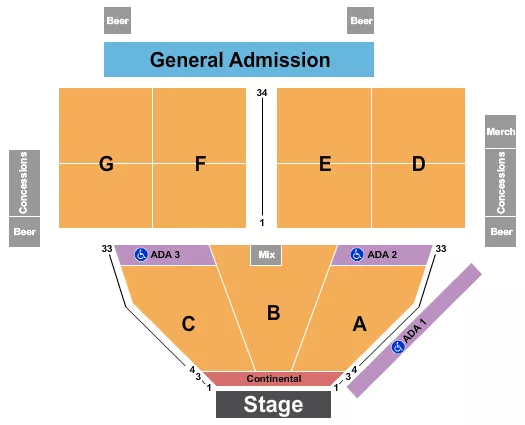 ENDSTAGE Seating Map Seating Chart