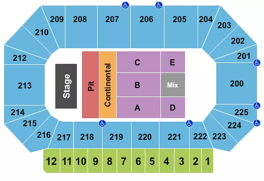 ENDSTAGE PIT CONT Seating Map Seating Chart