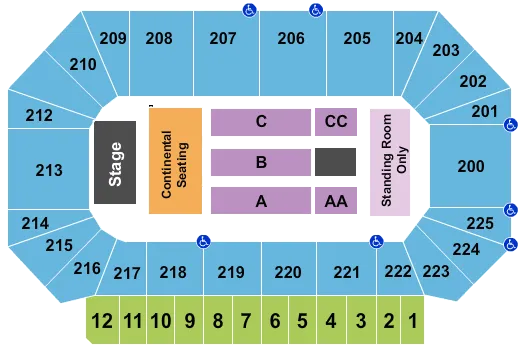 TRACE ADKINS Seating Map Seating Chart
