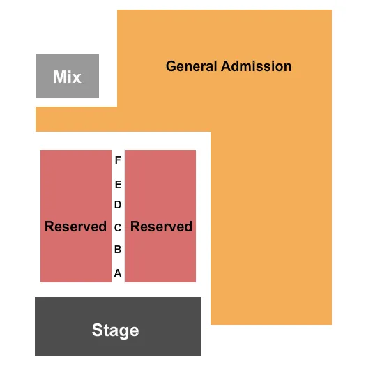 ENDSTAGE RESV GA Seating Map Seating Chart