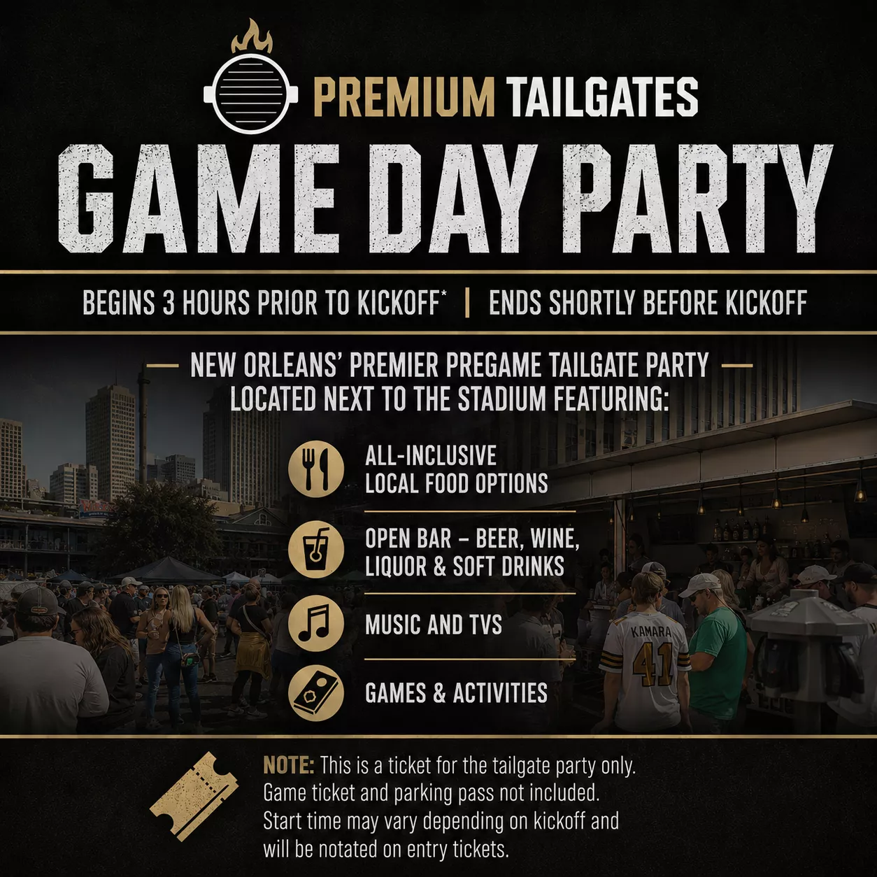PREMIUM TAILGATE TENT NEW ORLEANS PREMIUM TAILGATE Seating Map Seating Chart