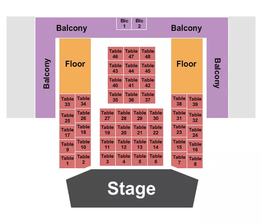 ENDSTAGE TABLES Seating Map Seating Chart