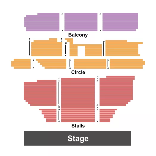 NEW THEATRE OXFORD END STAGE Seating Map Seating Chart
