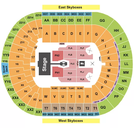 MORGAN WALLEN Seating Map Seating Chart