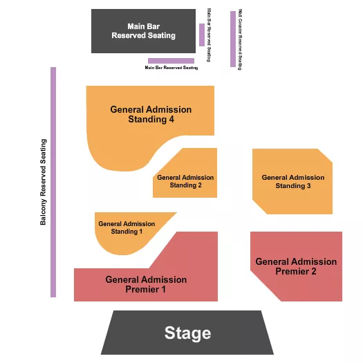 NILE THEATER CA GASTANDINGPREMIER BALCONY Seating Map Seating Chart