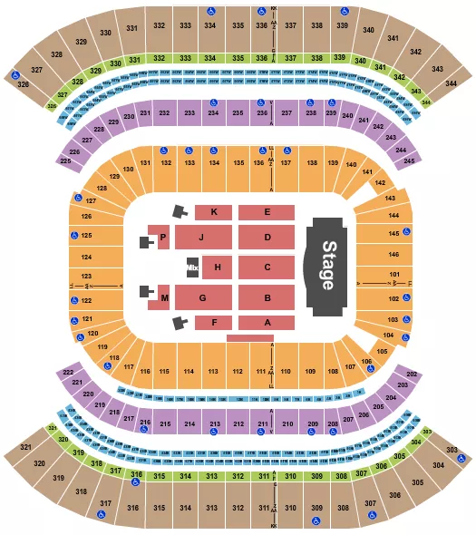NISSAN STADIUM NASHVILLE BRUNO MARS Seating Map Seating Chart