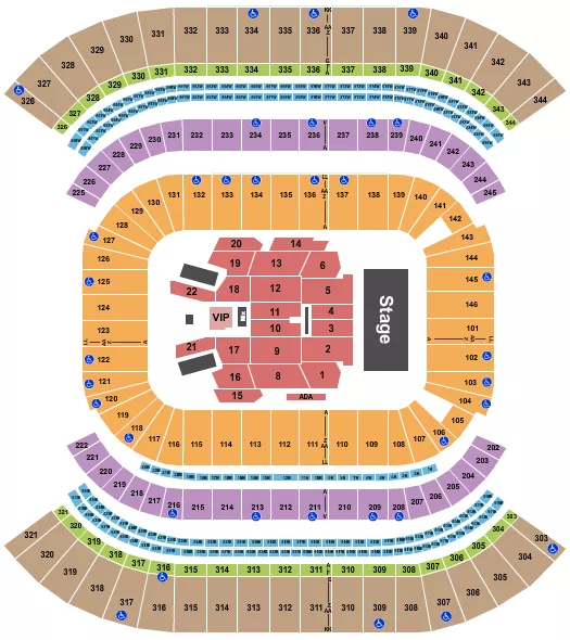 NISSAN STADIUM NASHVILLE CMA FEST Seating Map Seating Chart