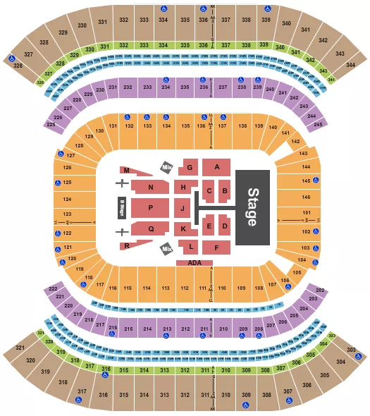 NISSAN STADIUM NASHVILLE POST MALONE Seating Map Seating Chart