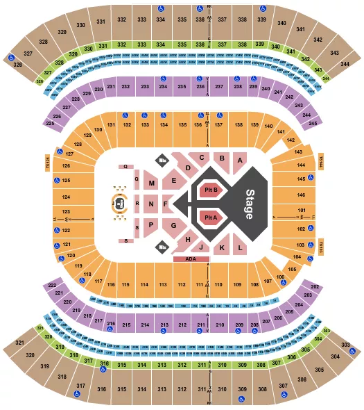 NISSAN STADIUM NASHVILLE USHER Seating Map Seating Chart