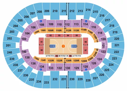 BASKETBALL 1 Seating Map Seating Chart