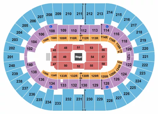 CENTER STAGE 3 Seating Map Seating Chart