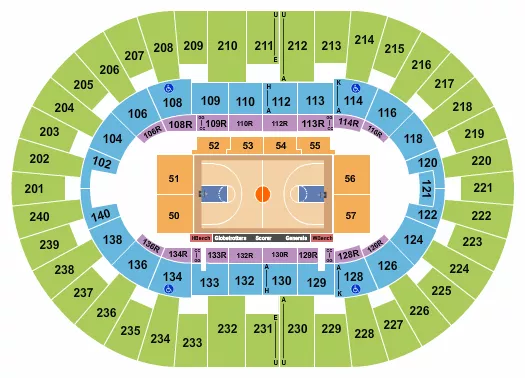 HARLEM GLOBETROTTERS Seating Map Seating Chart