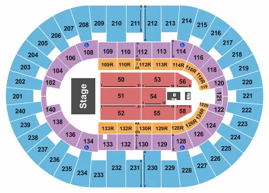 SUGARLAND 1 Seating Map Seating Chart