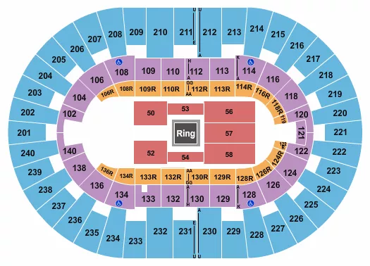 WWE 3 Seating Map Seating Chart