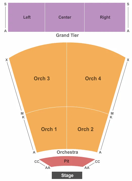 END STAGE Seating Map Seating Chart