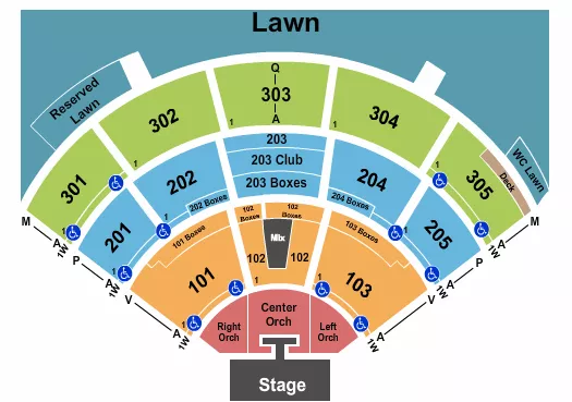 ENDSTAGE WITH CATWALK Seating Map Seating Chart