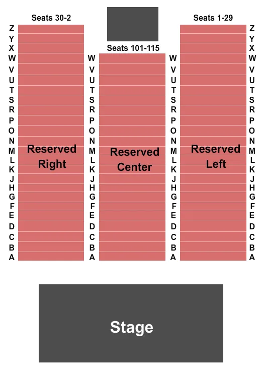 END STAGE Seating Map Seating Chart