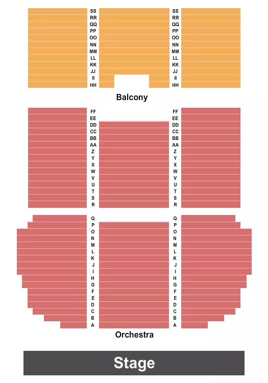 ENDSTAGE ORCH BALCONY Seating Map Seating Chart