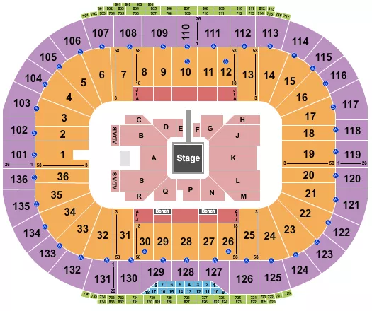 ZACH BRYAN Seating Map Seating Chart