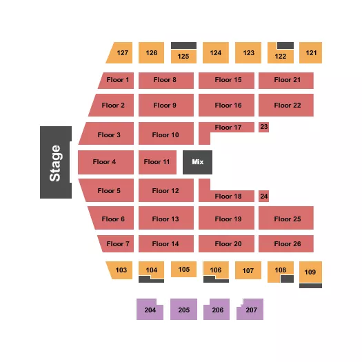 ENDSTAGE 2 Seating Map Seating Chart