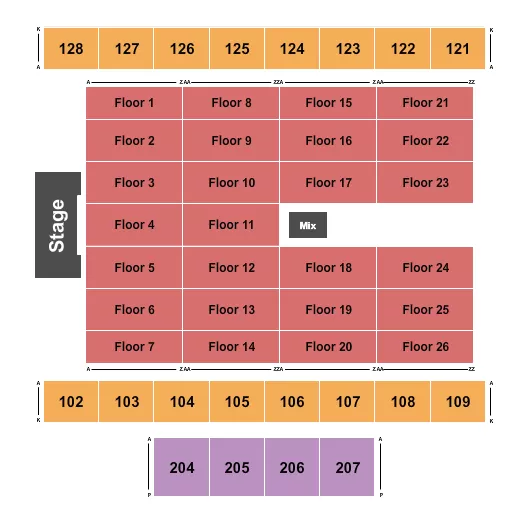 ENDSTAGE 3 Seating Map Seating Chart