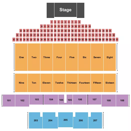 ENDSTAGE Seating Map Seating Chart