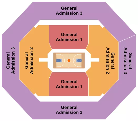 BASKETBALL GA 1 2 3 Seating Map Seating Chart