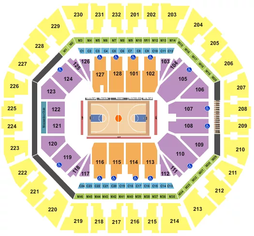 BASKETBALL GLOBETROTTERS Seating Map Seating Chart