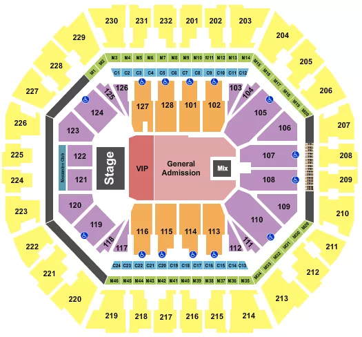 ENDSTAGE VIP GA FLOOR Seating Map Seating Chart