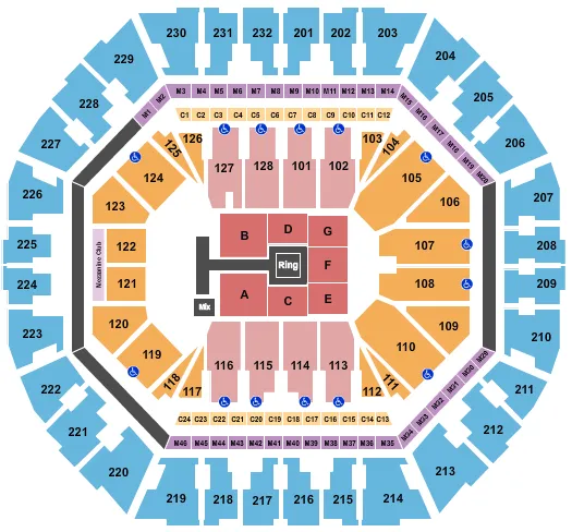 WWE 3 Seating Map Seating Chart