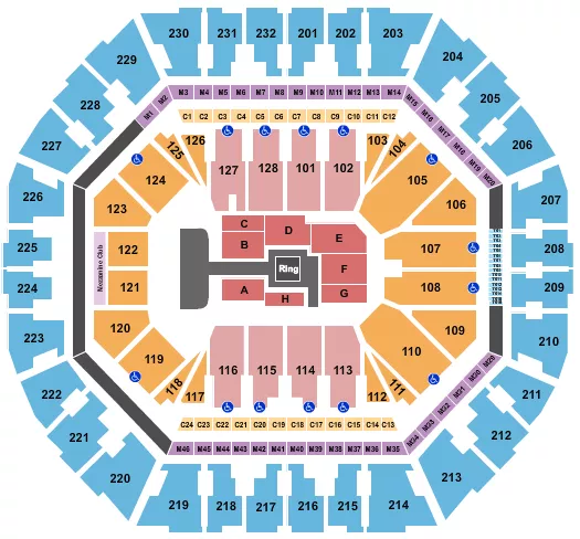 WRESTLING AEW Seating Map Seating Chart