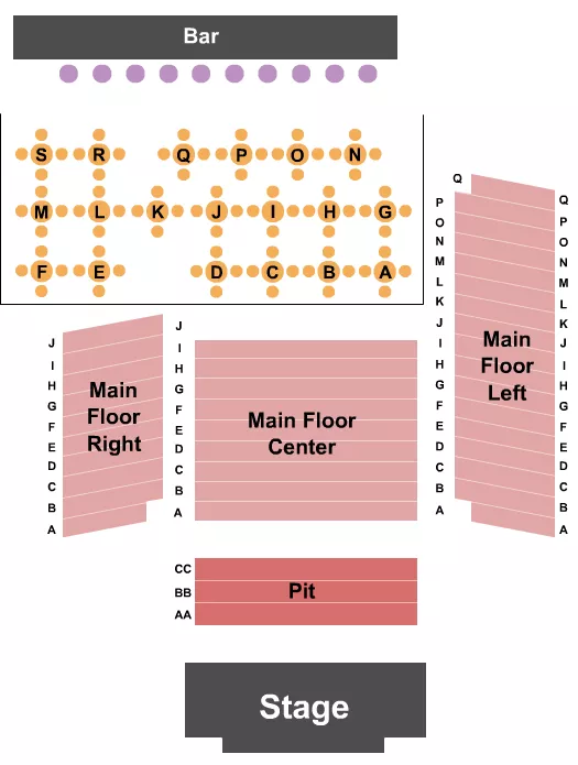 END STAGE Seating Map Seating Chart