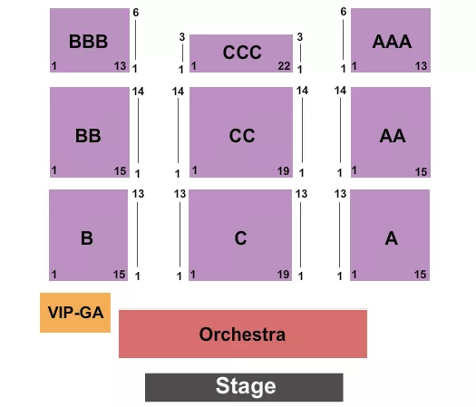 ENDSTAGE VIP Seating Map Seating Chart