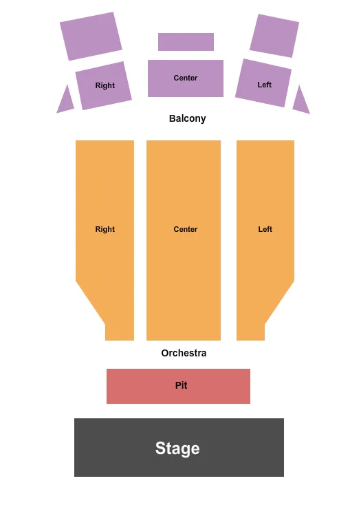 ODELL WILLIAMSON AUDITORIUM BRUNSWICK COMMUNITY COLLEGE ENDSTAGE PIT Seating Map Seating Chart