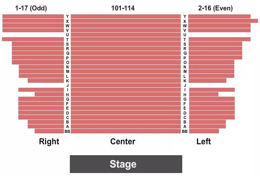 END STAGE Seating Map Seating Chart