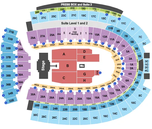 DEF LEPPARD Seating Map Seating Chart