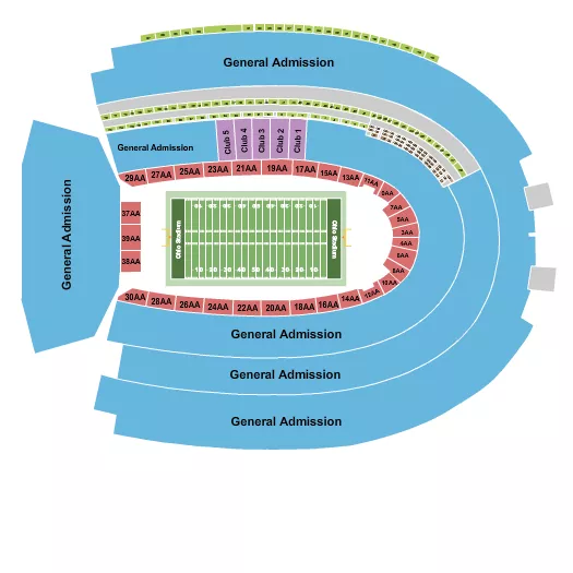 FOOTBALL GA Seating Map Seating Chart