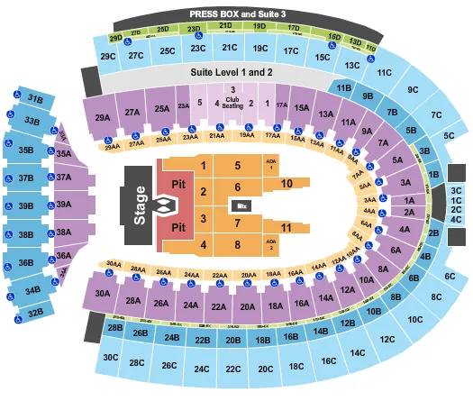 MORGAN WALLEN Seating Map Seating Chart