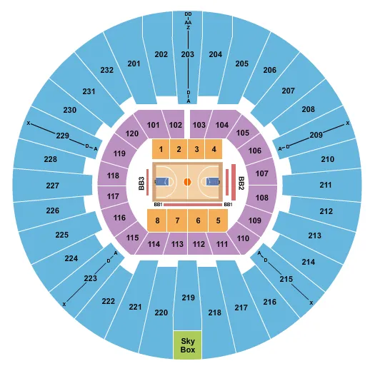 BASKETBALL Seating Map Seating Chart