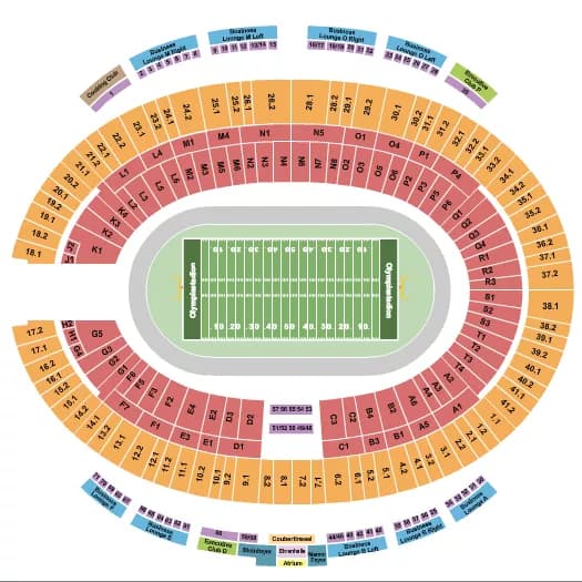 FOOTBALL Seating Map Seating Chart