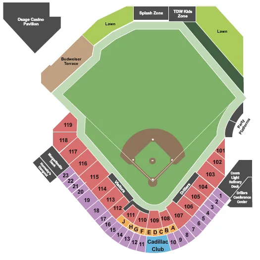 BASEBALL Seating Map Seating Chart