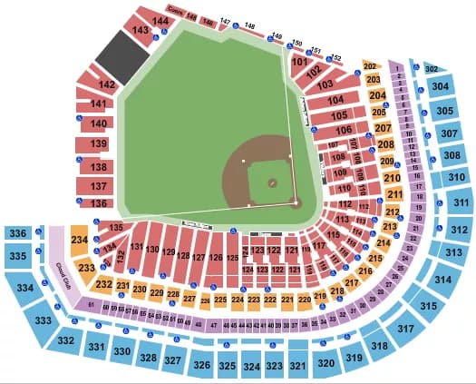 BASEBALL Seating Map Seating Chart